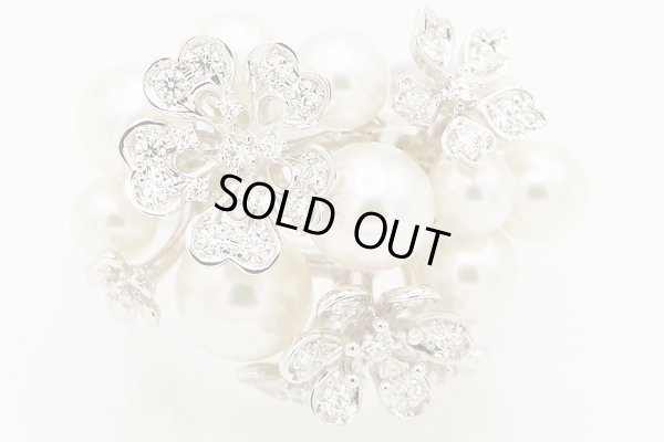 ミキモト　750WG パールダイアイリリング 0.50ct 17.50g　拡大