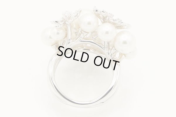 ミキモト　750WG パールダイアイリリング 0.50ct 17.50g　内側