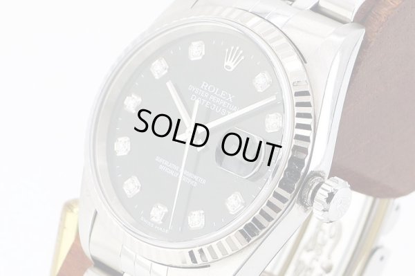 ロレックス　１６２３４Ｇ　Ｙ３１９７４３　黒文字盤　新１０Ｐ　（２００２年製）　サイド拡大