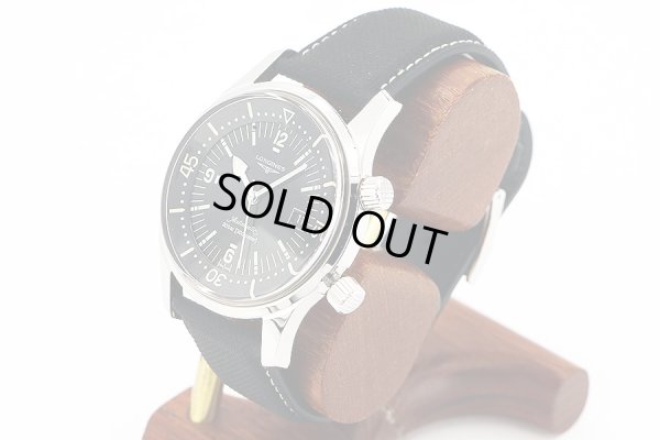 ロンジン　レジェンドダイバー　Ｌ３．６７４．４　黒文字盤　２ツリューズ　サイド