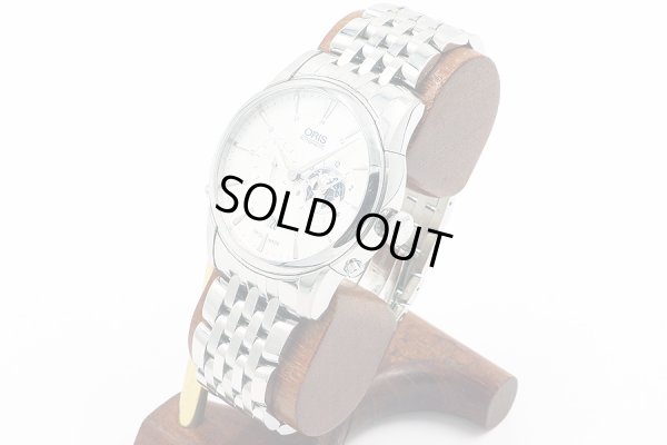 オリス　アートリエ　グリニッジミーンタイム　０１．６９０．６７９０　銀文字盤　サイド