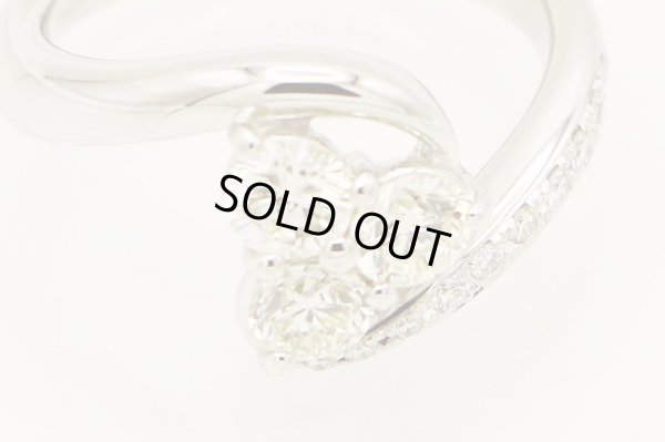 翁淳 jun okina　PT900 ダイアイリリング 1.00ct 7.80g　拡大