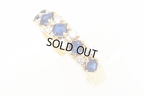 ポーラ　750YG サファイアダイアイリリング 0.82ct 0.28ct 4.50g　サイド