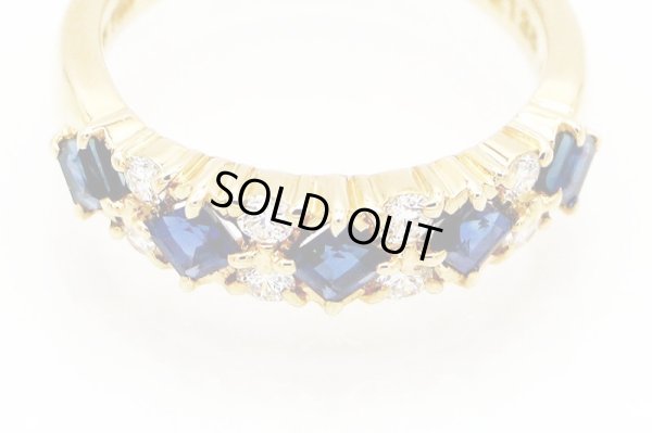 ポーラ　750YG サファイアダイアイリリング 0.82ct 0.28ct 4.50g　拡大