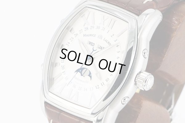 モーリス・ラクロア　トノー　ムーンフェイス３カレンダー　ＭＰ４６３９　白文字盤　サイド拡大