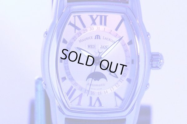 モーリス・ラクロア　トノー　ムーンフェイス３カレンダー　ＭＰ４６３９　白文字盤　ライト