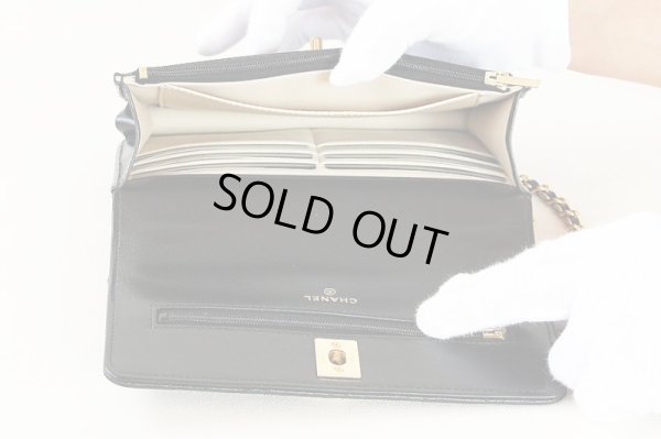 シャネル チェーンウォレット AP3102 ブラック/GP金具 中身
