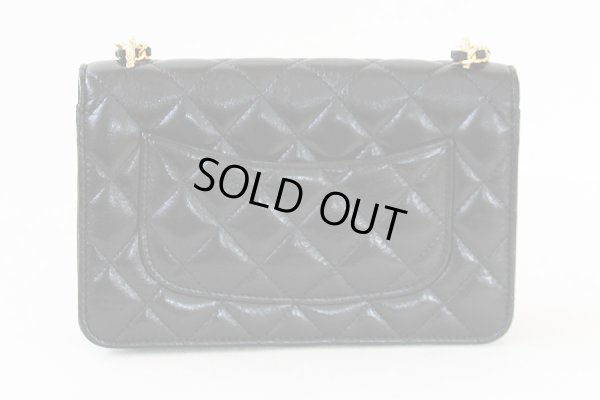 シャネル チェーンウォレット AP3102 ブラック/GP金具 裏面