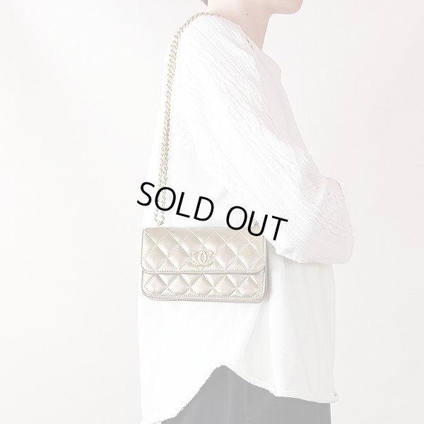 シャネル フラップフォンケース AP3106 ゴールド/GP金具 掛けたイメージ(1)