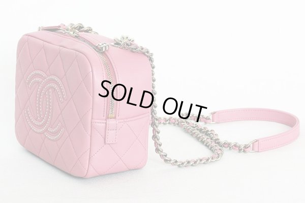 シャネル　マトラッセ 2WAY バニティバック　AS1512 ピンク／GP金具　サイド