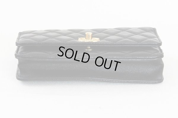 シャネル チェーンウォレット AP3102 ブラック/GP金具 底