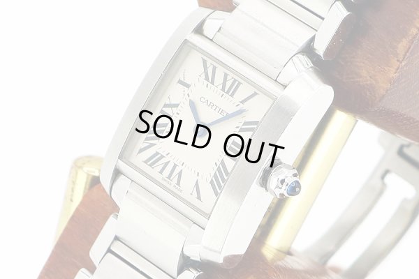 カルティエ　タンクフランセーズＳＭ　３２１７　白文字盤　サイド拡大