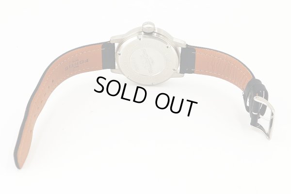 フォルティス　フリーガーコクピット　６４５．１０　黒／橙文字盤　革ベルト