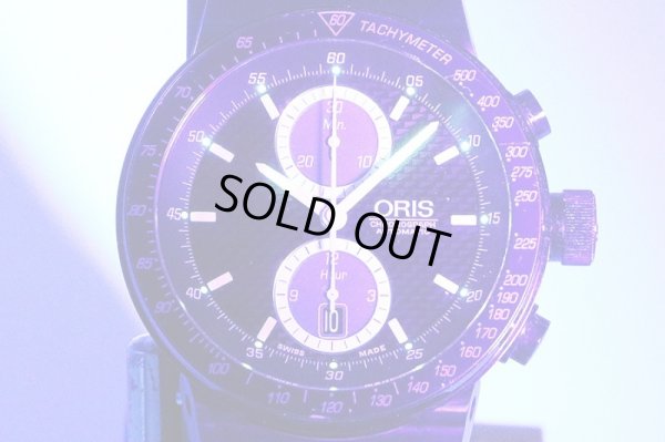 オリス　ウィリアムズ　Ｆ１クロノグラフ　６７３．７５６３　黒文字盤　ライト