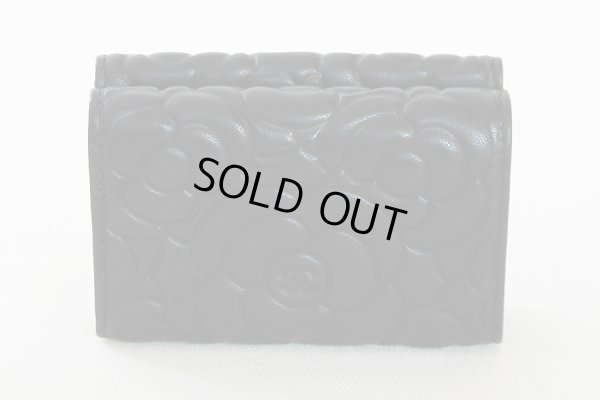 シャネル　カメリア スモールフラップウォレット AP0116 ブラック／SIV金具　裏面