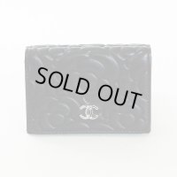 シャネル　カメリア スモールフラップウォレット AP0116 ブラック／SIV金具