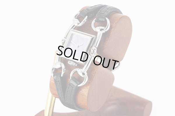 グッチ　シニョーリア　ホースビット　 １１６．５　青シェル文字盤　サイド