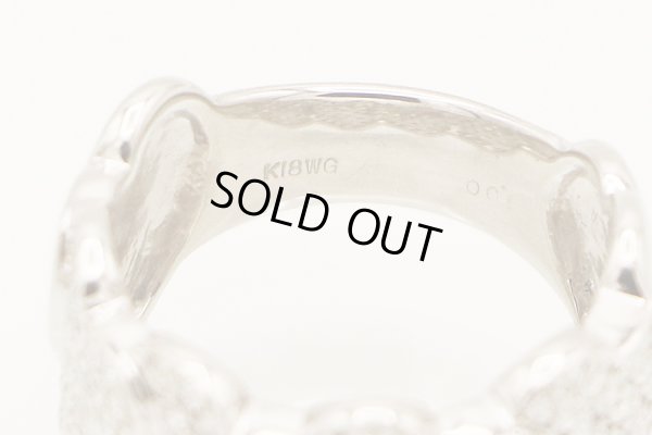 K18WG ダイアイリリング 1.00ct 7.90g　刻印