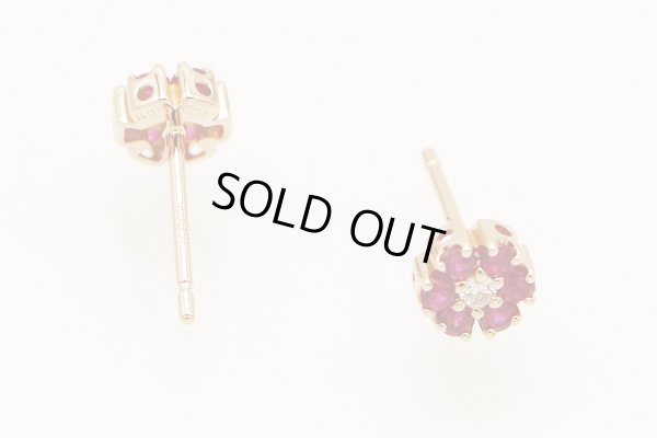 ポンテヴェキオ　K18PG ルビーダイアイリピアス 0.10ct*2 0.01ct*2 1.20g　留め具外したイメージ(2)