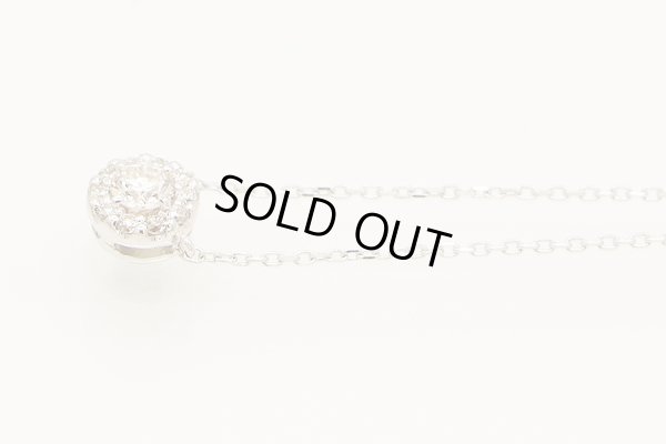 ヴァンドーム　K18WG ダイアイリネックレス 0.12ct 1.20g　サイド