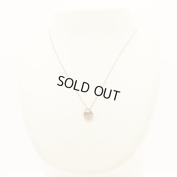 カルティエ　750PG トルタ ハート パヴェ ネックレス 3.10g　装着イメージ