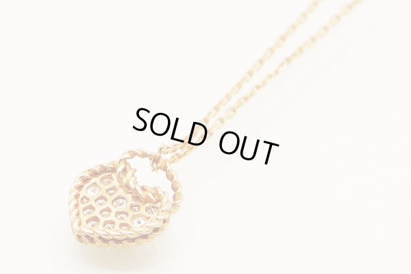 カルティエ　750PG トルタ ハート パヴェ ネックレス 3.10g　裏面