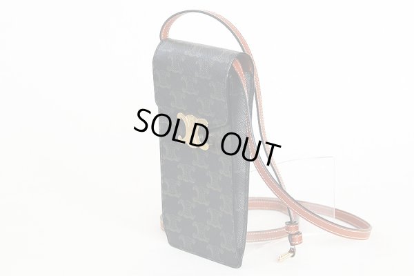 セリーヌ バーティカル フォン ポーチ 10J092DQB.04LU タン サイド