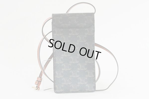 セリーヌ バーティカル フォン ポーチ 10J092DQB.04LU タン 裏面