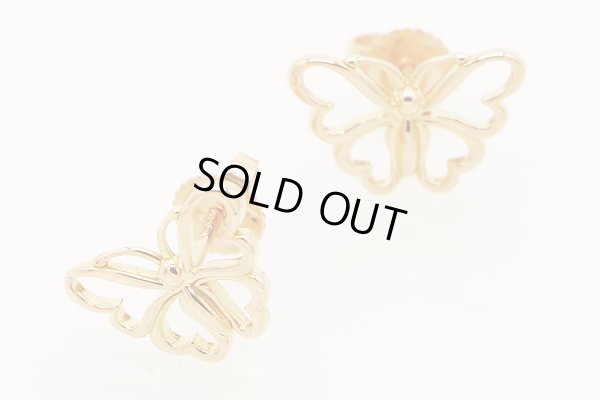 ティファニー　750PG バタフライピアス 2.50g　拡大