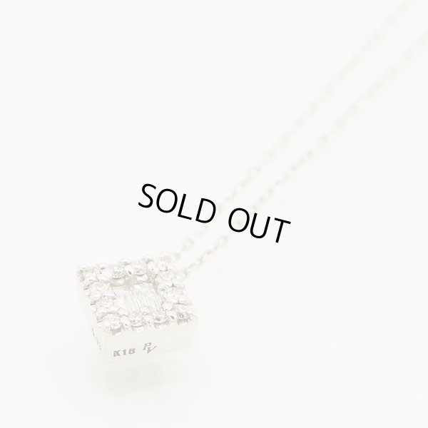 ポンテヴェキオ　K18WG ダイアイリペンダントネックレス 0.13ct 1.40g