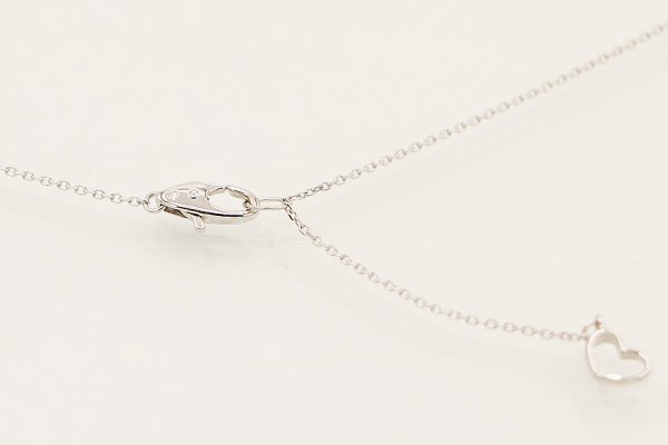750WG ダイアイリペンダントネックレス 0.19ct 1.90g　留め具