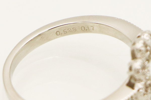 PT900 ダイアイリリング 0.523ct 0.17ct 5.40g　刻印(2)