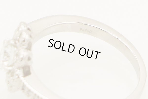 PT900 ダイアイリリング 0.523ct 0.17ct 5.40g　刻印(1)