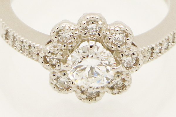 PT900 ダイアイリリング 0.523ct 0.17ct 5.40g　拡大