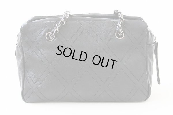 シャネル　チェーンミニボストンバック ブラック／SIV金具　裏面