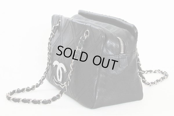 シャネル　チェーンミニボストンバック ブラック／SIV金具　サイド