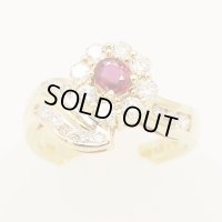 K18 ルビーダイアイリリング 0.30ct 0.69ct 5.50g