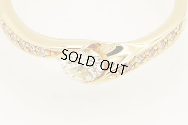 K18 ダイアイリリング 0.257ct 0.01ct 2.10g　拡大