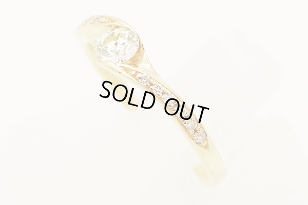 K18 ダイアイリリング 0.257ct 0.01ct 2.10g　サイド