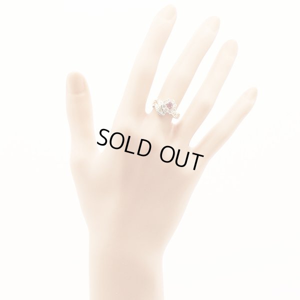 K18 ルビーダイアイリリング 0.30ct 0.69ct 5.50g　装着イメージ