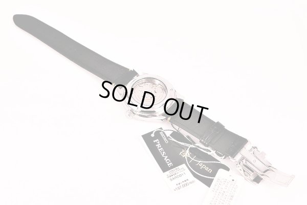 セイコー　プレサージュ　ＳＡＲＤ０１１　レトログラード　黒漆文字盤　革ベルト状態　裏面