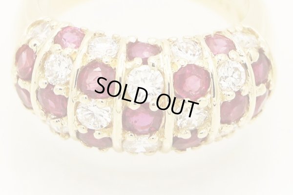 K18 ルビーダイアイリリング 2.47ct 1.40ct 10.10g　拡大