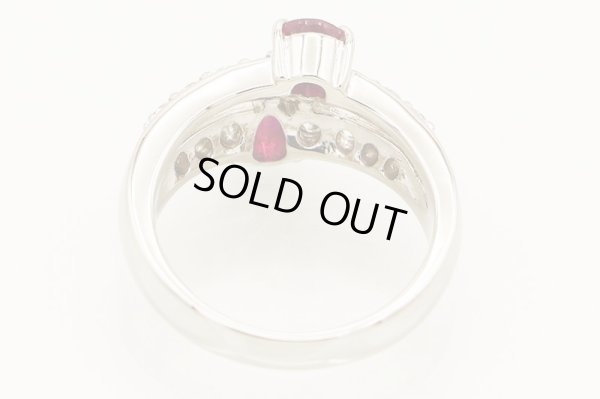 PT900 ルビーダイアイリリング 0.88ct 0.66ct 8.50g　内側