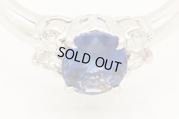 PT900 サファイアダイアイリリング 1.26ct 0.21ct 5.30g　拡大