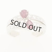 PT900 ルビーダイアイリリング 0.88ct 0.66ct 8.50g