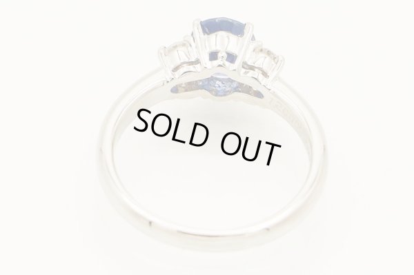 PT900 サファイアダイアイリリング 1.26ct 0.21ct 5.30g　内側