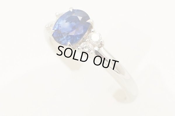 PT900 サファイアダイアイリリング 1.26ct 0.21ct 5.30g　サイド