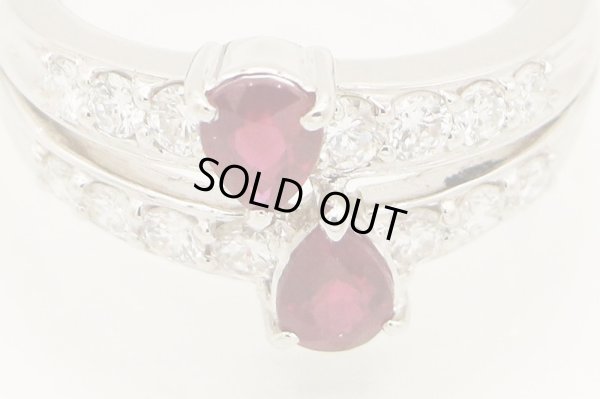 PT900 ルビーダイアイリリング 0.88ct 0.66ct 8.50g　拡大