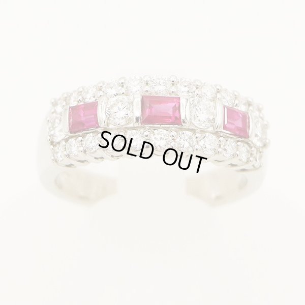 PT900 ルビーダイアイリリング 0.53ct 0.90ct 9.00g