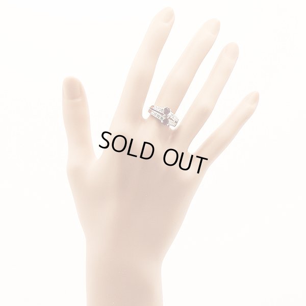 PT900 ルビーダイアイリリング 0.88ct 0.66ct 8.50g　装着イメージ